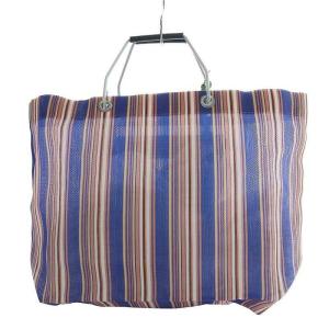 MARNI フラワーカフェ ストライプ メッシュトートバッグ アストラルブルー SHMHR08A00TN296