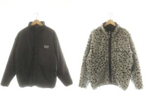 ボアフリースリバーシブルジャケット ブルゾン XL グレー