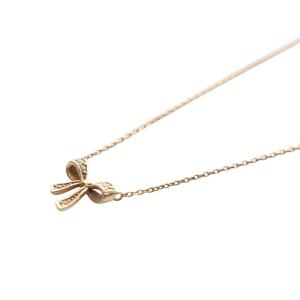 ネックレス ペンダント リボンモチーフ ダイヤモンド 0.02ct K10 
