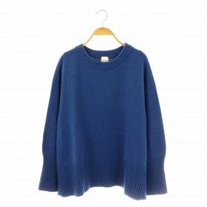 24SS バルキーヤーン ロングリブプルオーバー ニット セーター F 青 ブルー 24080200512010