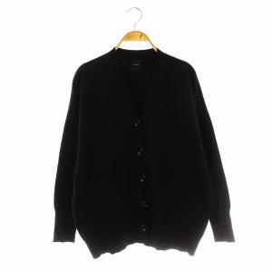 23SS  C/ACダブルジャガードカーディガン ニット Vネック F 黒 ブラック /AT OS