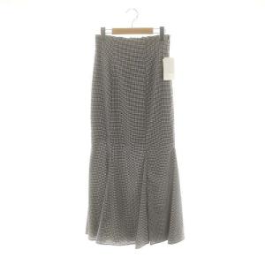 24SS バックレースアップストレッチマーメイドスカート ロング M ブラック ホワイト /ES OS