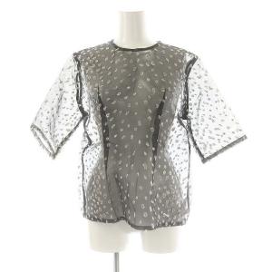 シアー ドット 半袖 カットソー F 黒 白
