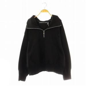 ハイネックジップフーディプルオーバー S ブラック