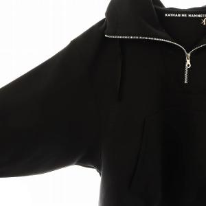 KATHARINE HAMNETT ハイネックジップフーディプルオーバー S ブラック