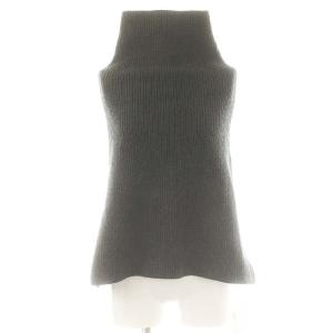 アパルトモン 24SS リブニットケープ ポンチョジャケット カシミヤ混 畦編み F チャコール /ES