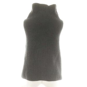 AP STUDIO アパルトモン 24SS リブニットケープ ポンチョジャケット カシミヤ混 畦編み F チャコール /ES