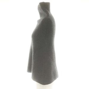 AP STUDIO アパルトモン 24SS リブニットケープ ポンチョジャケット カシミヤ混 畦編み F チャコール /ES