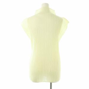 PLEATS PLEASE ISSEY MIYAKE ハイネックノースリーブトップス カットソー プリーツ 4 ライトイエロー PP05-JK003 /DO