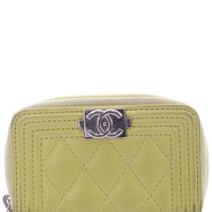 CHANEL ボーイシャネル ラムスキン コインケース イエロー