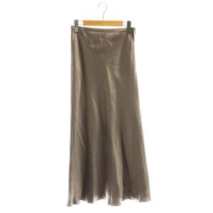 23AW ヘビーサテンフレアスカート ロング 36 チャコールグレー /NR OS