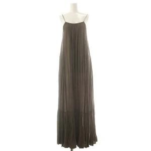 24SS Wash Gather Onepiece キャミワンピース ギャザー 茶 /MI OS