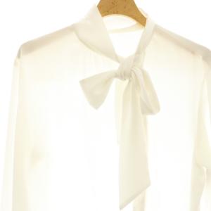 ROPE 24SS 無地ボウタイブラウス シャツ 長袖 前開き F 白 /NR OS