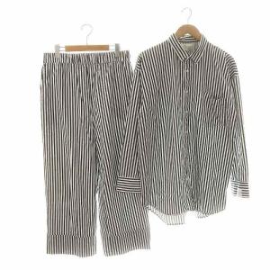 × Joel Robuchon セットアップ テンセルコットンシャツ パンツ 部屋着 パジャマ ストライプ
