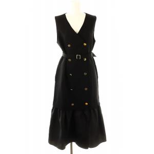 24AW カルゼコンビジレワンピース ベルト付き 36 黒 /MI OS