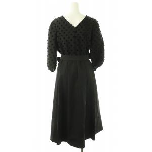 Grace Class 23SS フェザードットコンビワンピース ベルト付き 36 黒 /MI OS SH