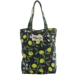 レモン柄TOTE BAG トートバッグ ショルダーバッグ ブラック /YO27 SH