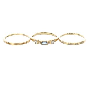 3連 リング ダイヤモンド K18 13号 ゴールド