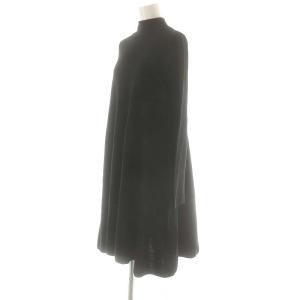 Spick&Span 24AW ガーター編フレアチュニックワンピース ニット 膝丈 ブラック