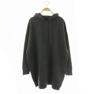 24AW オーバーサイズ フーテッドニット 長袖 グレー /HK OS