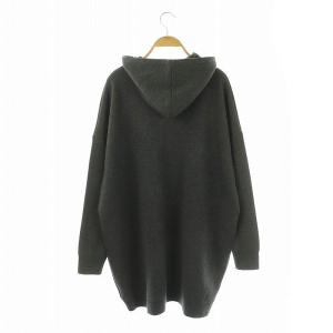 Spick&Span 24AW オーバーサイズ フーテッドニット 長袖 グレー /HK OS