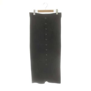 24AW ストレッチリブタイトスカート ニット ロング ブラック /ES OS