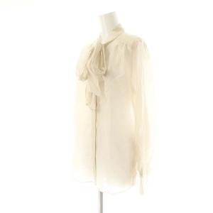 Spick&Span 24SS シアーリボンブラウス シャツ 長袖 ベージュ