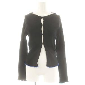 24SS マルチカラートリムカーディガン ニット F 黒 /MI OS