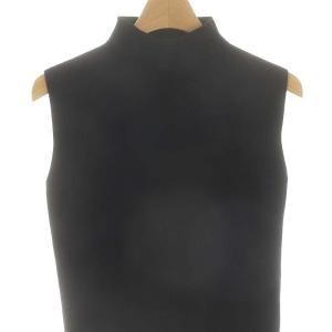 L'Appartement 24SS No Sleeve ニット カットソー ハイネック 黒