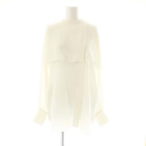 23AW バックサテン ケープブラウス オフホワイト /MI OS