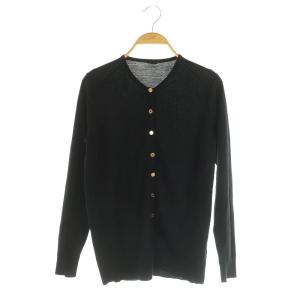 FF30 クルーネック カーディガン 長袖 ウール 36 ブラック /MY OS