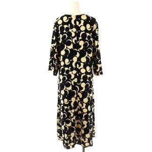 marimekko peilaus murikat ワンピース 七分袖 ロング 38 黒 ベージュ