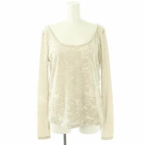 25SS クラッシュベロアカットトップ カットソー 長袖 36 グレー /DF OS