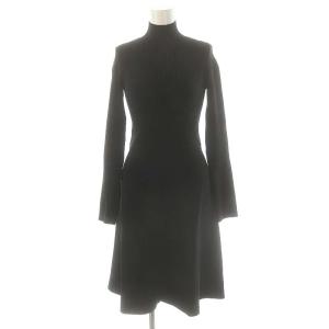 ドッキングニットワンピース 長袖 ロング ウール S 黒 /NR OS