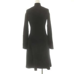 PAULE KA ドッキングニットワンピース 長袖 ロング ウール S 黒 /NR OS