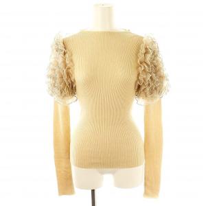 ギャザーフリルショルダーリブニット カットソー 長袖 F ベージュ /NR OS