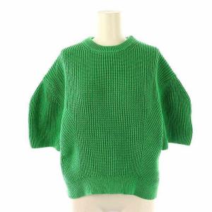 23SS 変形パフスリーブニットプルオーバー セーター 半袖 F 緑 グリーン /AT OS
