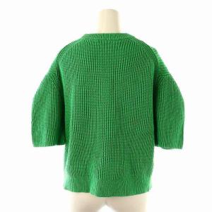 FRAY I.D 23SS 変形パフスリーブニットプルオーバー セーター 半袖 F 緑 グリーン /AT OS