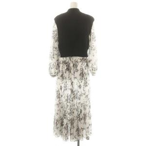 SNIDEL ニットベストコンビワンピース ロング 長袖 0 ホワイト ブラック /HK OS