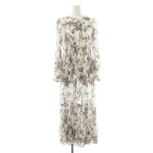 SNIDEL ニットベストコンビワンピース ロング 長袖 0 ホワイト ブラック /HK OS