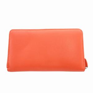 POLO RALPH LAUREN 長財布 ウォレット ラウンドファスナー レザー オレンジ /HO AA