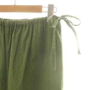 GALERIE VIE コットン ウエストギャザーワイドパンツ 32 カーキ /HK OS