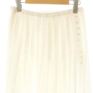 MACPHEE 24SS コットンツイルモールエンブロイダリー タックフレアスカート ロング 36 ホワイト /HK OS