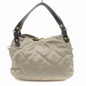 THE CLOUDS NYLON 2WAY ハンドバッグ ショルダー キルティング グレー /JS