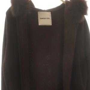 Apuweiser-riche フードファー付コーディガン ニット フォックスファー 2 茶 /MI OS