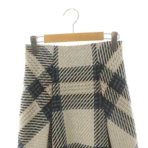 SNIDEL ロービングチェックスカート フレアスカート ロング ニット 1 アイボリー マルチカラー