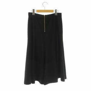 Drawer ウール バックジップ スカート フレア ロング 36 ブラック /HK OS