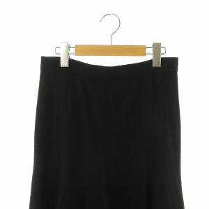 Drawer ウール バックジップ スカート フレア ロング 36 ブラック /HK OS