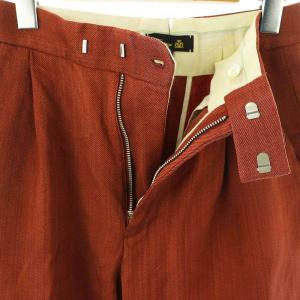 Drawer レーヨンウールツイル 1タック テーパードパンツ 34 テラコッタ /DF OS