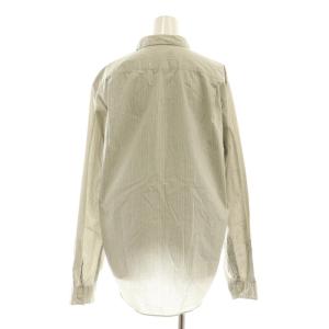 MHL. コットンストライプシャツ 長袖 L ライトグレー ダークグレー /DO OS